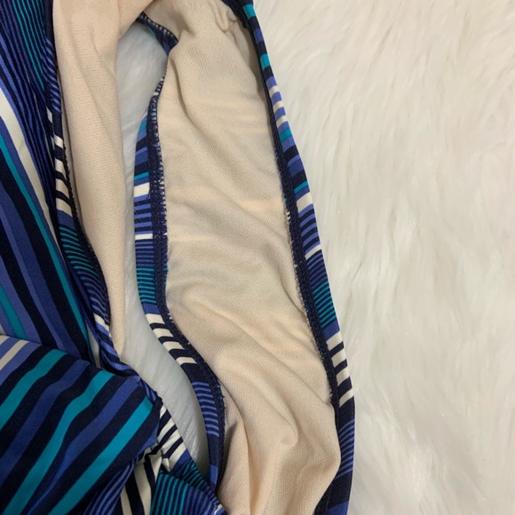 NWOT Merona Blue Striped Draped One Piece Size S - Picture 6 of 7